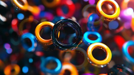 Poster - vibrant rings: a colorful abstract composition