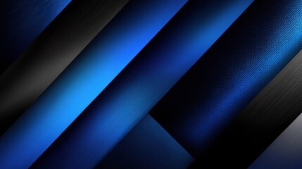 Poster - Black and Blue Gradient Design with Diagonal Lines and Metal Accents