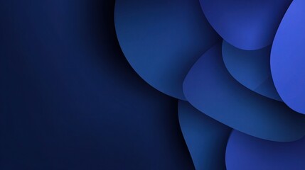 Poster - Abstract Navy Blue Background with Overlapping Geometric Shapes