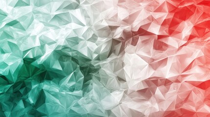 Poster - This artwork features a bold and colorful interpretation of the Italian flag, showcasing green, white, and red in a modern geometric style