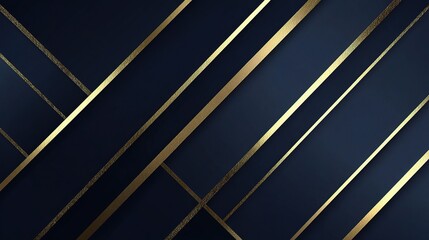 Poster - Gold Diagonal Lines on Deep Navy Blue Background for Elegant Designs