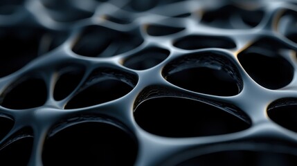Poster - A close up of a black and white image of a web of lines