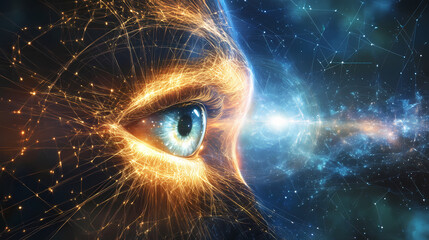 Wall Mural - A futuristic wormhole inside a nebula pulses with mysterious cosmic energy, revealing hidden star systems. [Harmonic Relics] | Etheric Vibration | cosmic pulse. Illustration