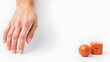 © Erin - man hand touching something on white background