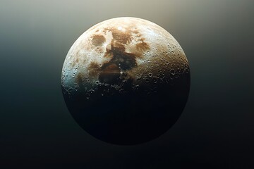 Wall Mural - a detailed view of a celestial body, possibly a moon or planet, showcasing its craters and surface t