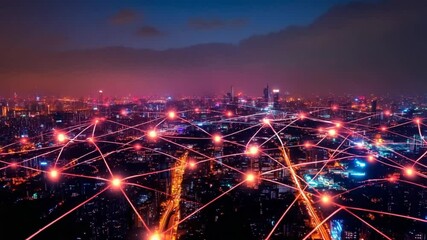 Poster - Night Cityscape: Smart City Network and Connectivity