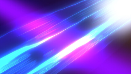 Poster - Vibrant neon light streaks in shades of purple, blue, and pink create an electric futuristic background