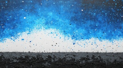 Poster - Abstract waves of blue and white create a textured seascape with a dark horizon.