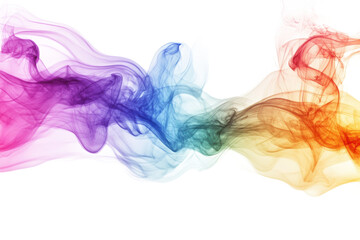 Poster - Abstract colorful smoke flowing across a white background creating dynamic and vibrant patterns artfully