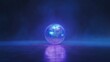 © Solikah - Disco ball glowing in dark blue haze