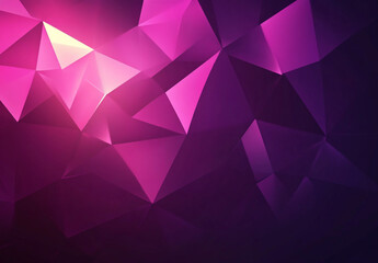 Poster - A geometric background featuring dark magenta and purple triangles with subtle light flares and star-like speckles.