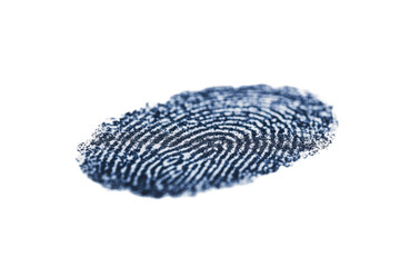 Poster - A blurry oval of blue and white texture against a stark black background creating a simple abstract image