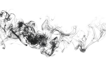 Poster - Abstract grayscale image featuring swirling smoke or vapor against a dark black background mosaic pattern