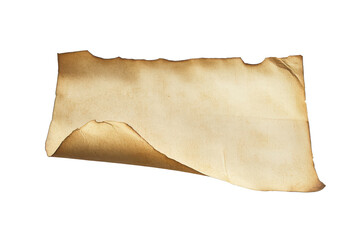 Aufkleber - A slightly crumpled parchment sheet with curled edges laying flat on a surface with a neutral background