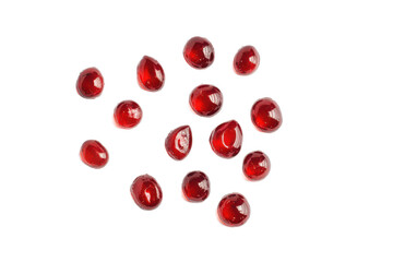 Poster - A collage of red spheres with pixelated edges against a black background creating an abstract pattern