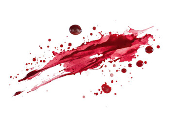 Poster - A vivid splash of crimson liquid with scattered droplets against a pixelated gray background creating contrast
