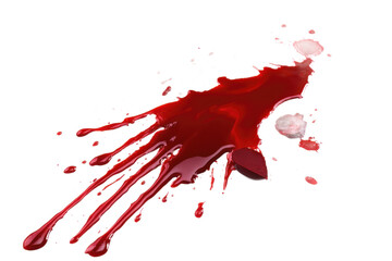 Poster - A vivid crimson splash of liquid against a stark black backdrop creating an abstract composition effect