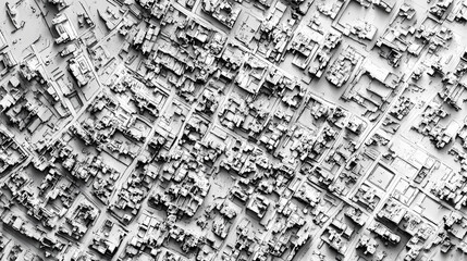 Wall Mural - black and white aerial view of a perfectly aligned urban cityscape. [graviton cities] | skylocked co