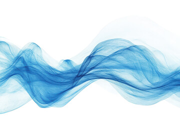 Poster - Abstract flowing blue wave design with dynamic movement and elegant curves on a white and black background