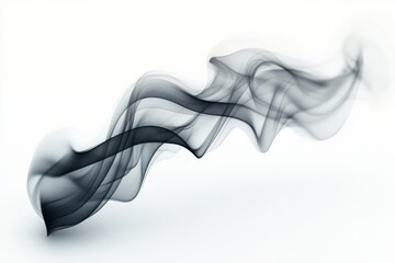 Poster - Elegant black smoke gracefully swirls against a light background creating an abstract art piece full of movement and flow