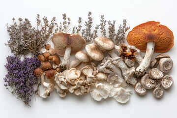 Poster - Beautiful cluster of orange-tinted mushrooms growing in a natural setting, showcasing intricate gill patterns and delicate textures during daylight hours