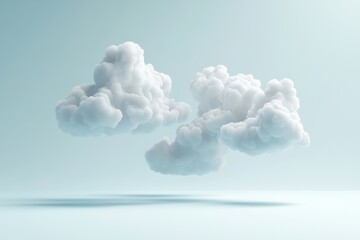 Aufkleber - Soft clouds billowing in a serene setting, creating a calming atmosphere with gentle light filtering through the fluffy formations