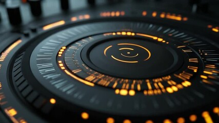Poster - Futuristic Interface:  Abstract Circular Tech Design