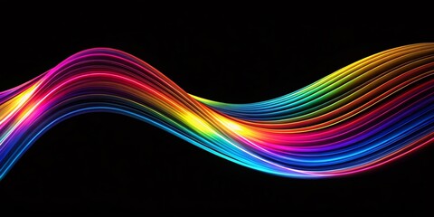 Poster - Abstract Colorful Wave Lines Minimalist Background - Dynamic Graphic Design Element