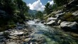 © StudioFF - 透明な水が流れる山間の渓流風景