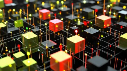 Poster - Abstract Network Visualization: Illuminated Cubes and Connections