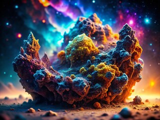 Poster - Cosmic Rock Formations: Macro Space Art Background - High-Resolution Stock Photo