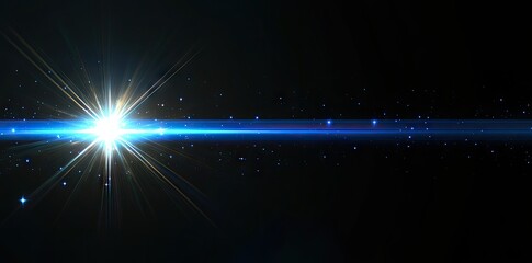 Poster - A brilliant blue starburst illuminating a dark background. creating an ethereal atmosphere. perfect for use in digital art or as a backdrop for various creative projects
