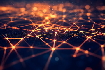 Poster - Abstract network design with glowing connections.