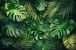© Alla - tropical palm leaves arranged symmetrically in vibrant green shades exotic and natural look perfect for tropical themes