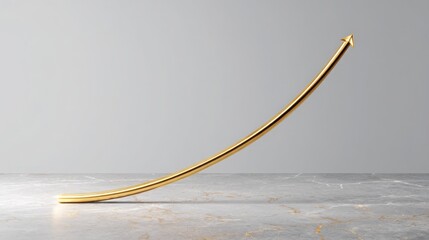 Poster - Curved gold metal object representing trendline slope calculation in financial analysis and market insights