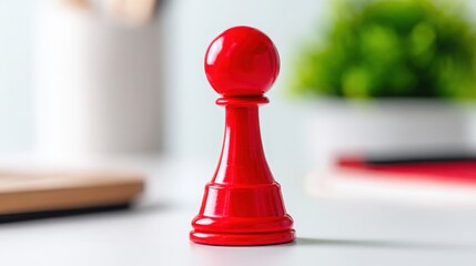 Poster - Distinctive red chess piece symbolizing strategy in high-impact entrepreneurship investing for future success