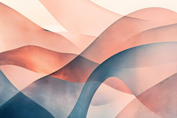 Poster - Abstract design of flowing, soft curves in muted tones.