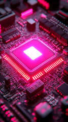 Poster - futuristic holographic buttons float in a digital space, symbolizing seamless human interaction, con