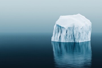 melting iceberg in the arctic symbolizing climate change and global warming