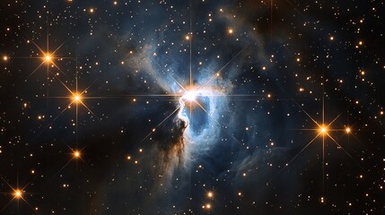 Poster - Stunning Celestial Nebula Cosmic Background Bright Stars Glowing Galaxy Space Exploration Universe Astronomy Night Sky Deep Space Starry Night Celestial Phenomena Galactic Nebulae Cosmic    