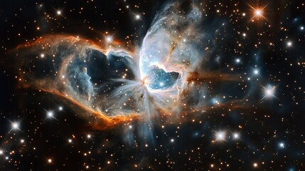 Poster - Stunning Cosmic Nebula Space Background Orange Blue Starscape Celestial Galaxy Astronomical Universe Photography Deep Space Exploration Vivid Colors Night Sky Starry Night Astrological      