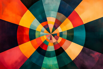 Poster - Vibrant circular design with radiating color patterns.