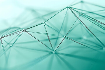 Poster - Abstract network design in light teal tones.