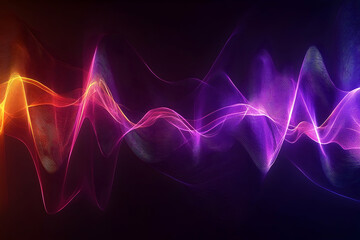 Poster - Abstract colorful wave patterns in a dark background.