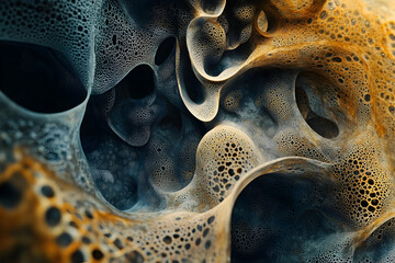 Poster - Intricate abstract design with fluid forms and textures.
