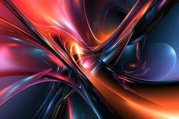 Poster - Vibrant, abstract digital design showcasing flowing forms.
