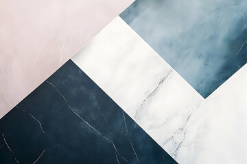 Poster - Geometric abstract design with mottled marble textures.