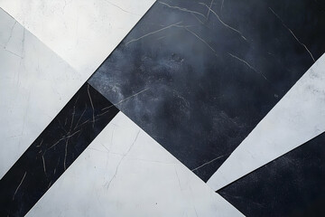 Poster - Abstract geometric design of black and white patterned surfaces.