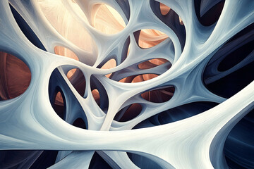 Poster - Abstract design of flowing, organic forms.
