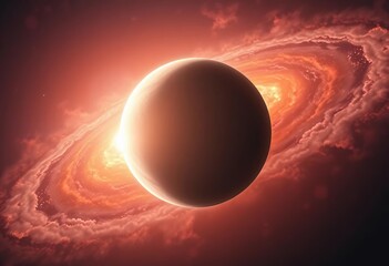 Wall Mural - lone planet bathed in nebula's ethereal glow, cosmic dust swirls, color, cosmic dust